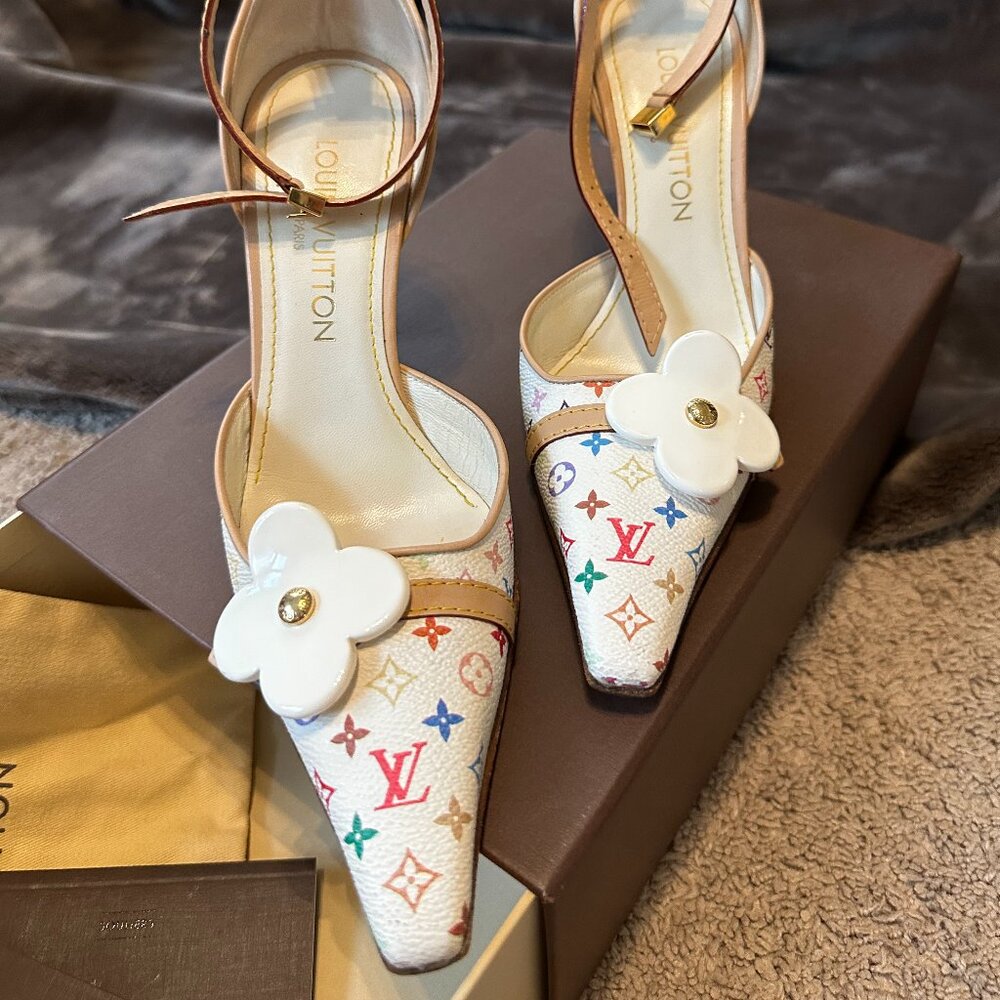 Louis Vuitton Multicolor Monogram + Flower Blossom Heel Pumps